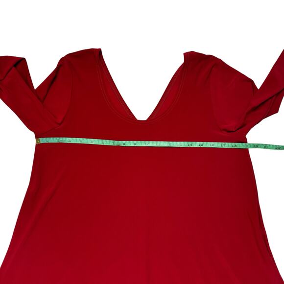 SYMPLI Reversible Handkerchief Hem 3/4 Sleeve Top in Ruby Red Size 12 Womens - Picture 7 of 9